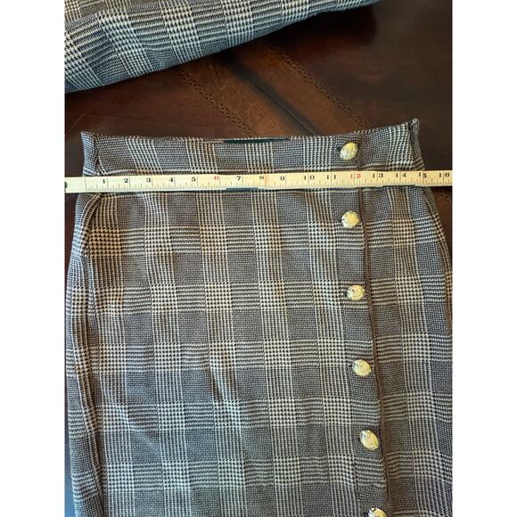 Lauren Ralph Lauren Houndstooth 2 Piece Set Skirt Top Preppy Old Money Small - Picture 6 of 11